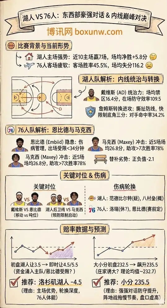 湖人vs76人-NBA博彩预测，赔率分析，投注指南