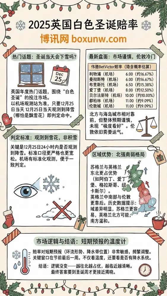 2025白色圣诞赔率 | 英国圣诞降雪盘口 | 最新盘面与主流趋势解读