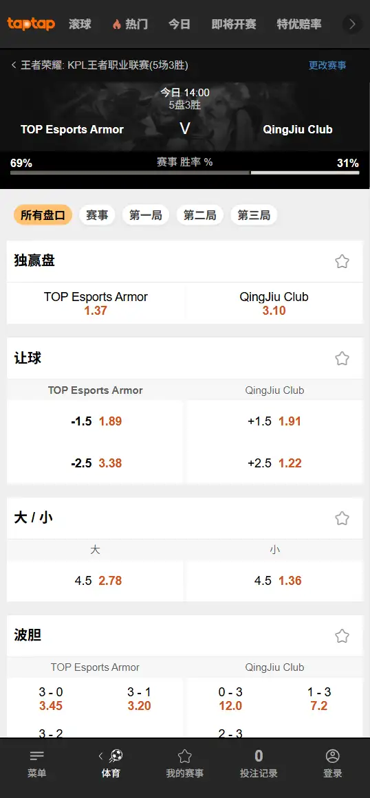  桐乡Q9 vs 长沙TES.A - 2026王者荣耀KPL - 赔率盘口信息188bet(TapTap)提供
