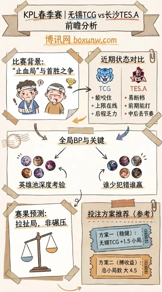 无锡TCG vs 长沙TES.A | KPL春季赛 | 前瞻分析、赔率走势、投注方案